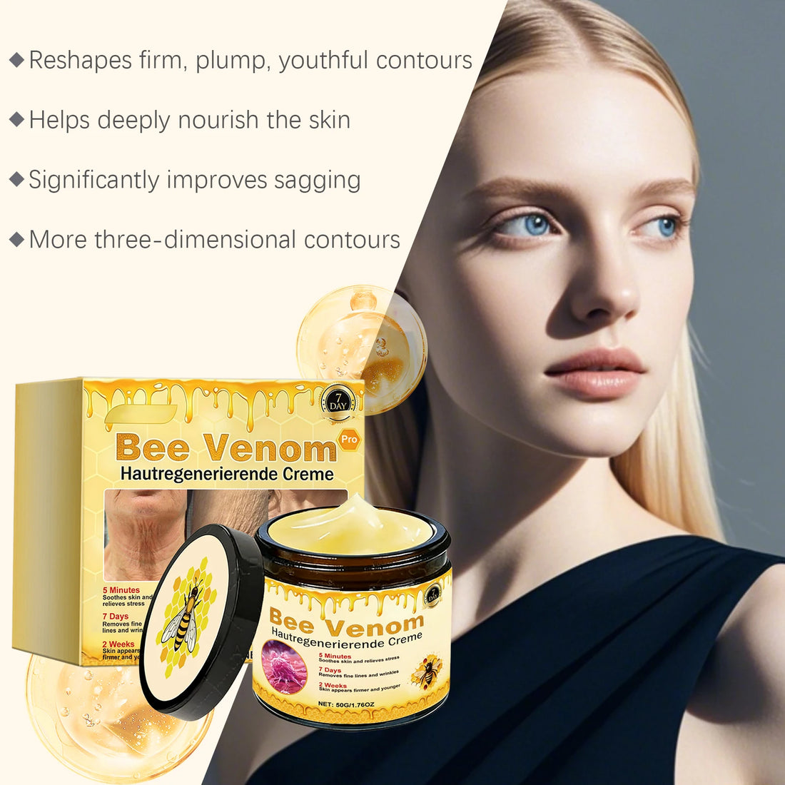 Bee Venom Cream Relieves Redness Repair Damage Skin Strengthens Skin Barrier Deep Moisturizing Skin Care Nourishing Body Cream