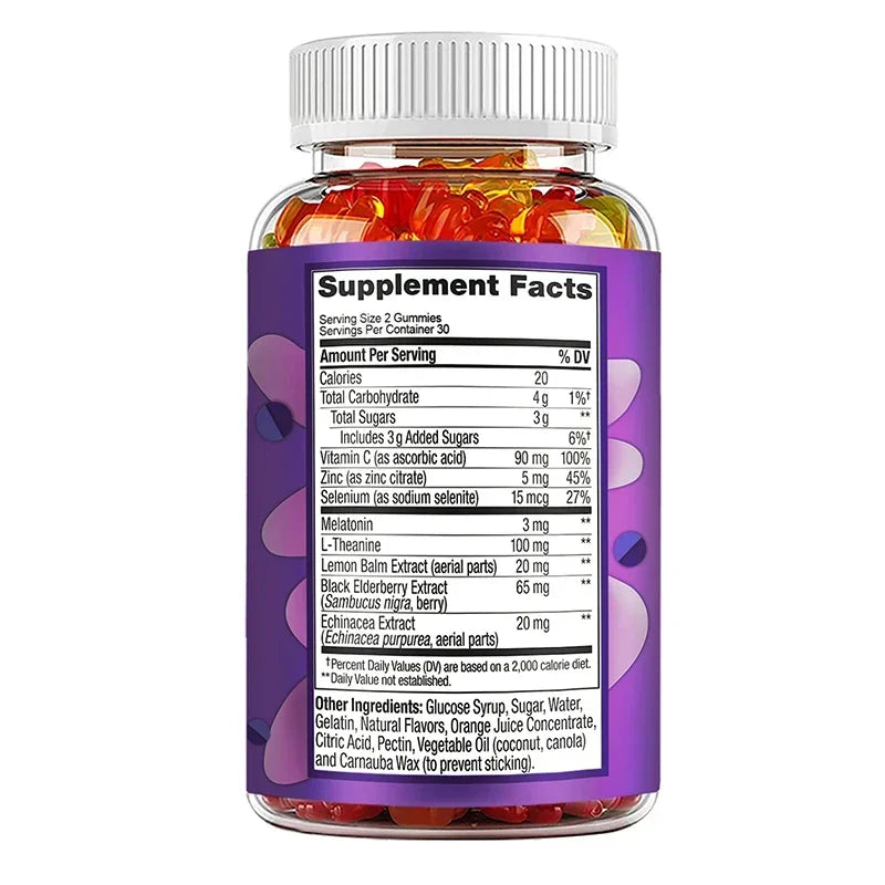 Melatonin Gummies Anxiety Stress Relief Help Sleep Save Insomnia Body Clock Adjustment for Adult