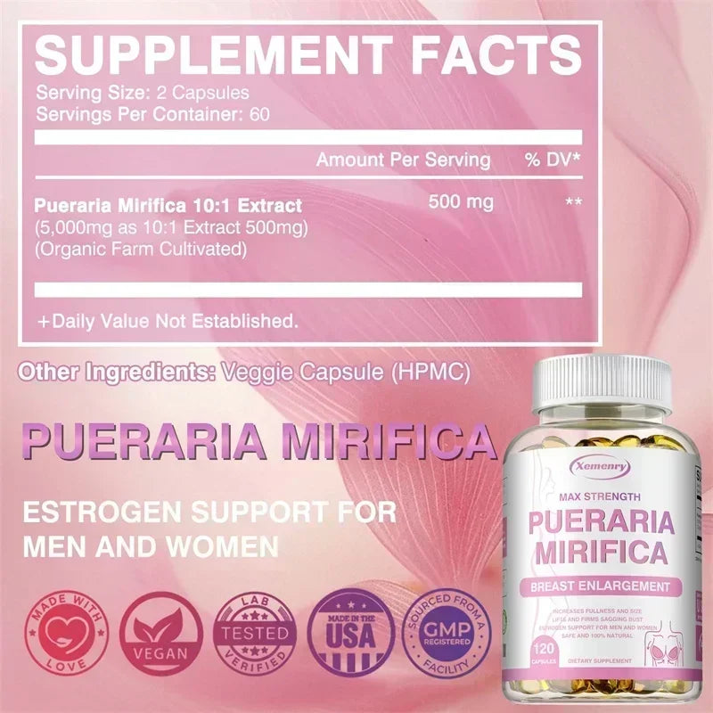 Pueraria Mirifica Supplement - Balanced Estrogen Metabolism, To Support Breasts Bigger, Rounder, Firmer BreastsSupplement