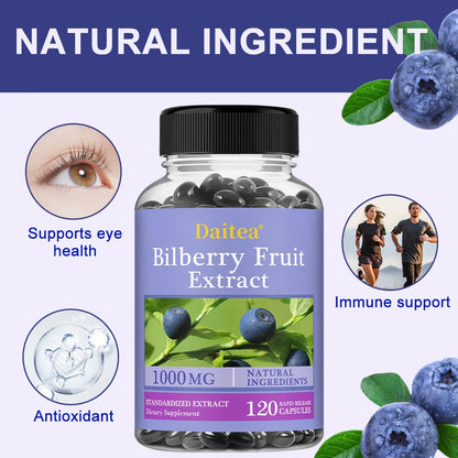 Bilberry Extract-Eye Health Supplement,Supports Vision,Brightens Eyes,Nourishes Eyes,Enhances Vision Health Dietary Supplement
