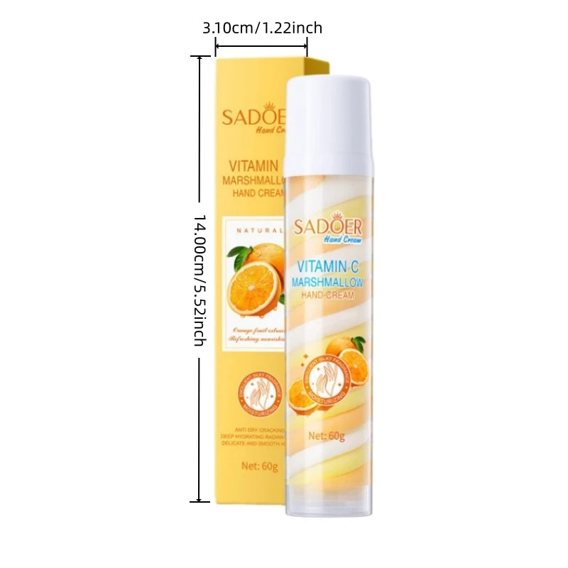 Vitamin C Hand Cream 60g, Moisturizes Dry Skin, Refreshing and Not Greasy