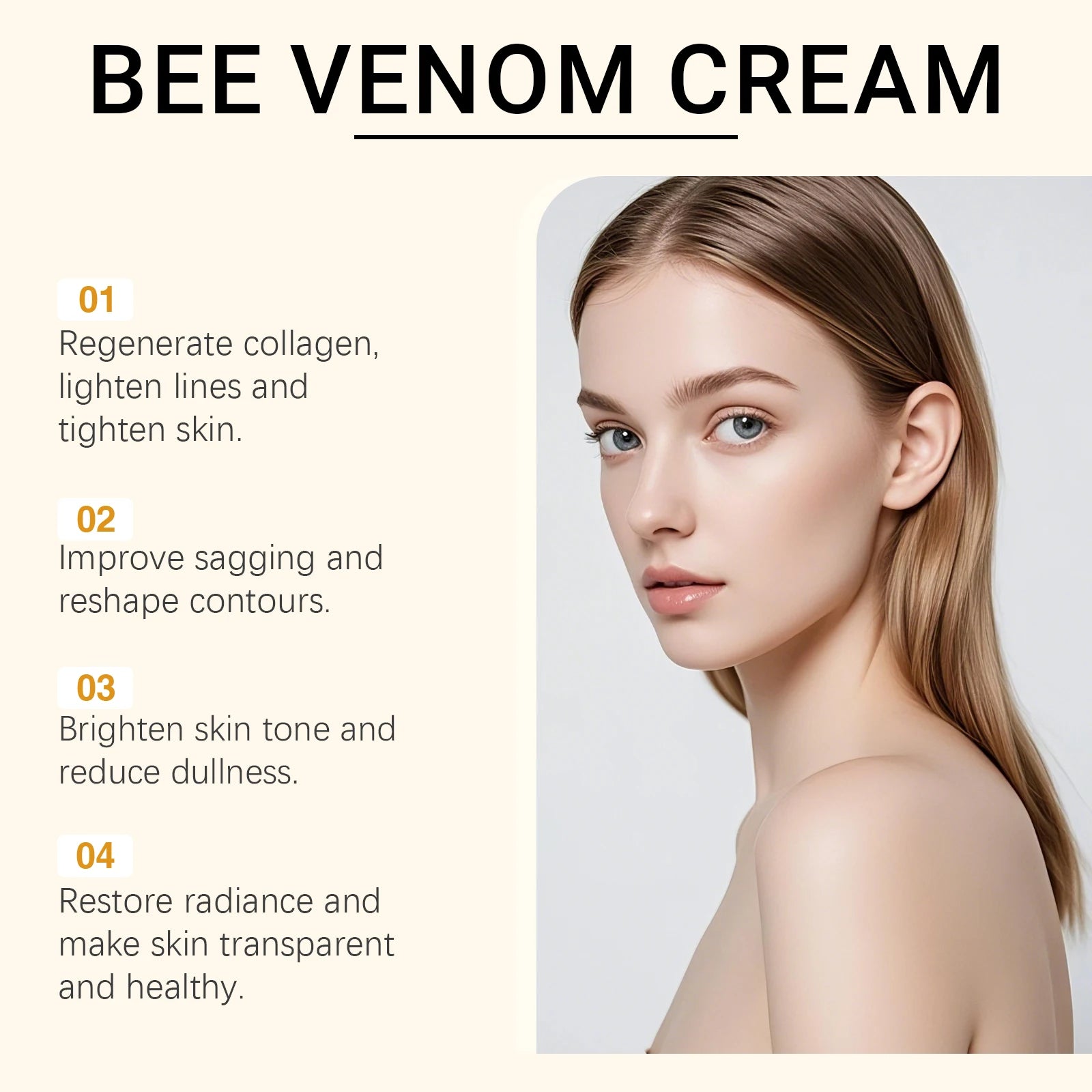 Bee Venom Cream Relieves Redness Repair Damage Skin Strengthens Skin Barrier Deep Moisturizing Skin Care Nourishing Body Cream