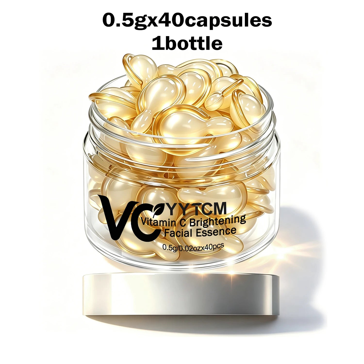 Vitamin C Facial Serum, Moisturizing and Brightening, Firming the Skin, Contains Vitamin E, Retinol, Hyaluronic Acid Facial Skin Care Serum, 18 Capsules/30 Capsules/40 Capsules/50 Capsules/60 Capsules/80 Capsules/100 Capsules