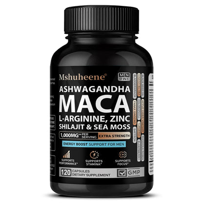 Enhancing Supplement Blend - L-Arginine + Maca + Ashwagandha, Stamina Muscle Growth, Vascular Function, Blood Circulation