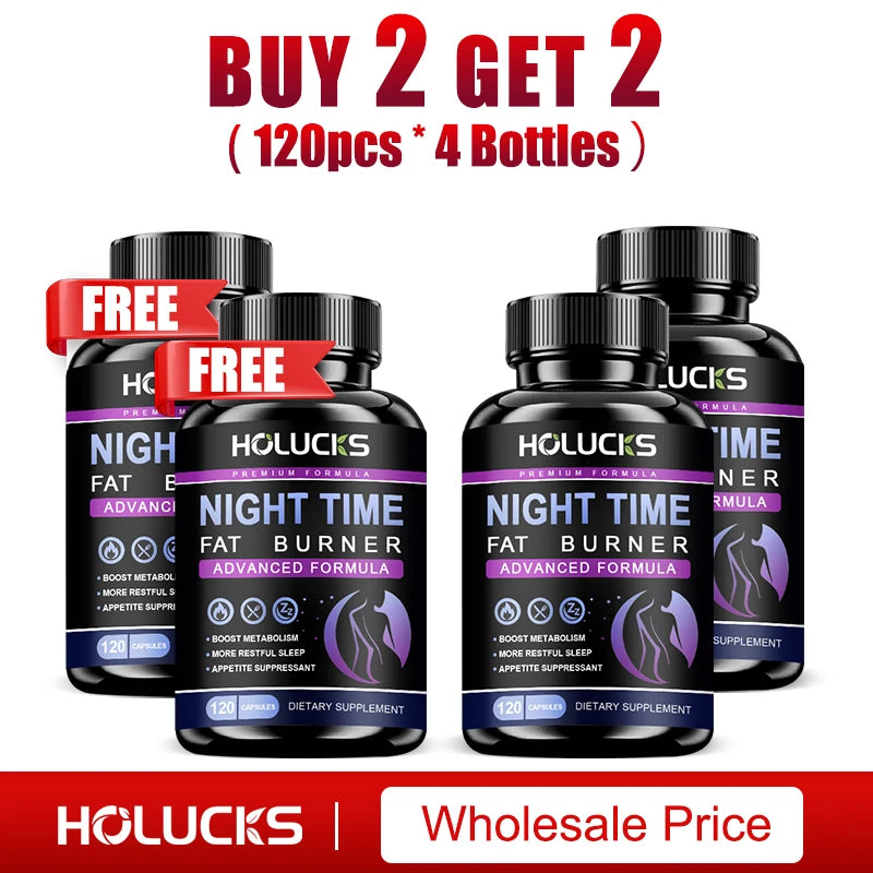 Buy 1 Get 1 Free! Pure Night Time Fat Burner Supplement, for Balances Hormones, Reduces Stress Eating &amp; Restful Sleep, Relax