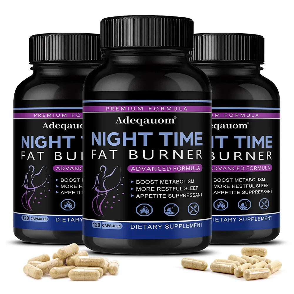 Nighttime Fat Burner Support Capsules, Supports Gentle Metabolism, Digestive Wellness &amp; Restful Sleep, Natural Supplement