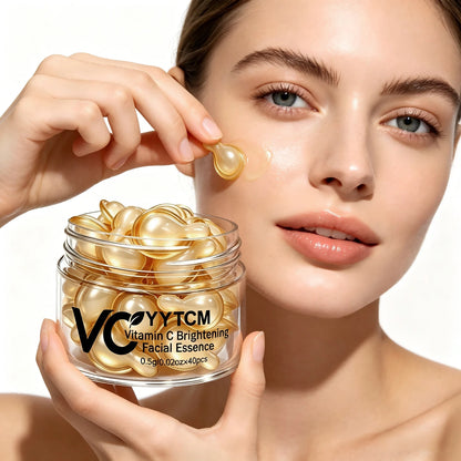 Vitamin C Facial Serum, Moisturizing and Brightening, Firming the Skin, Contains Vitamin E, Retinol, Hyaluronic Acid Facial Skin Care Serum, 18 Capsules/30 Capsules/40 Capsules/50 Capsules/60 Capsules/80 Capsules/100 Capsules