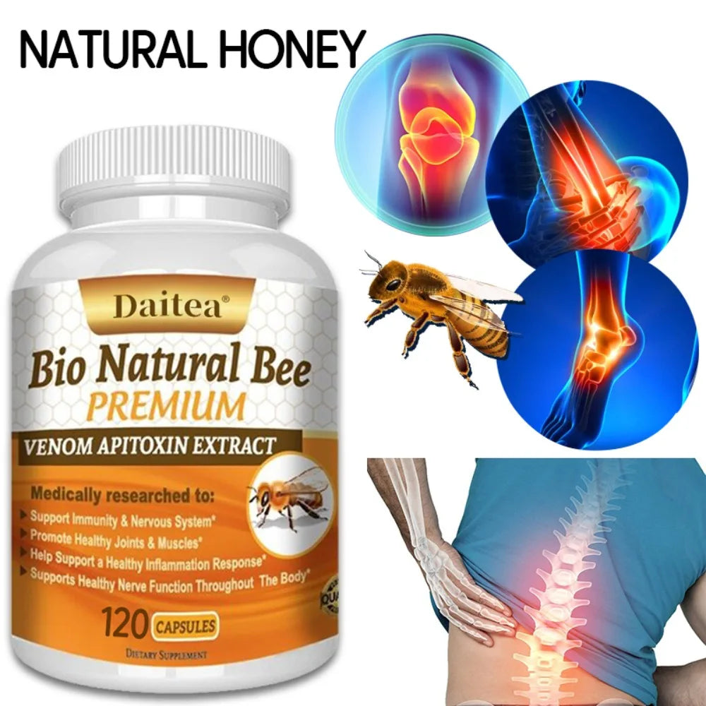 Natural BEE Venom Capsule for Immunity and Anti-oxidation - 120 Capsules - Non-GMO