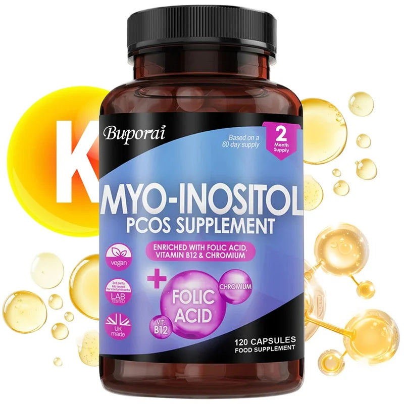 Myo-Inositol Supplement - Promotes Hormonal Balance and Ovarian Health, Regulates Menstrual Cycles, and Improves Mood