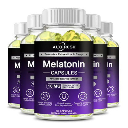 Alxfresh Melatonin 10 mg Supplement Fast Dissolve 60/120 Tablets | Drug Free | Vegetarian, Non-GMO, Gluten Free