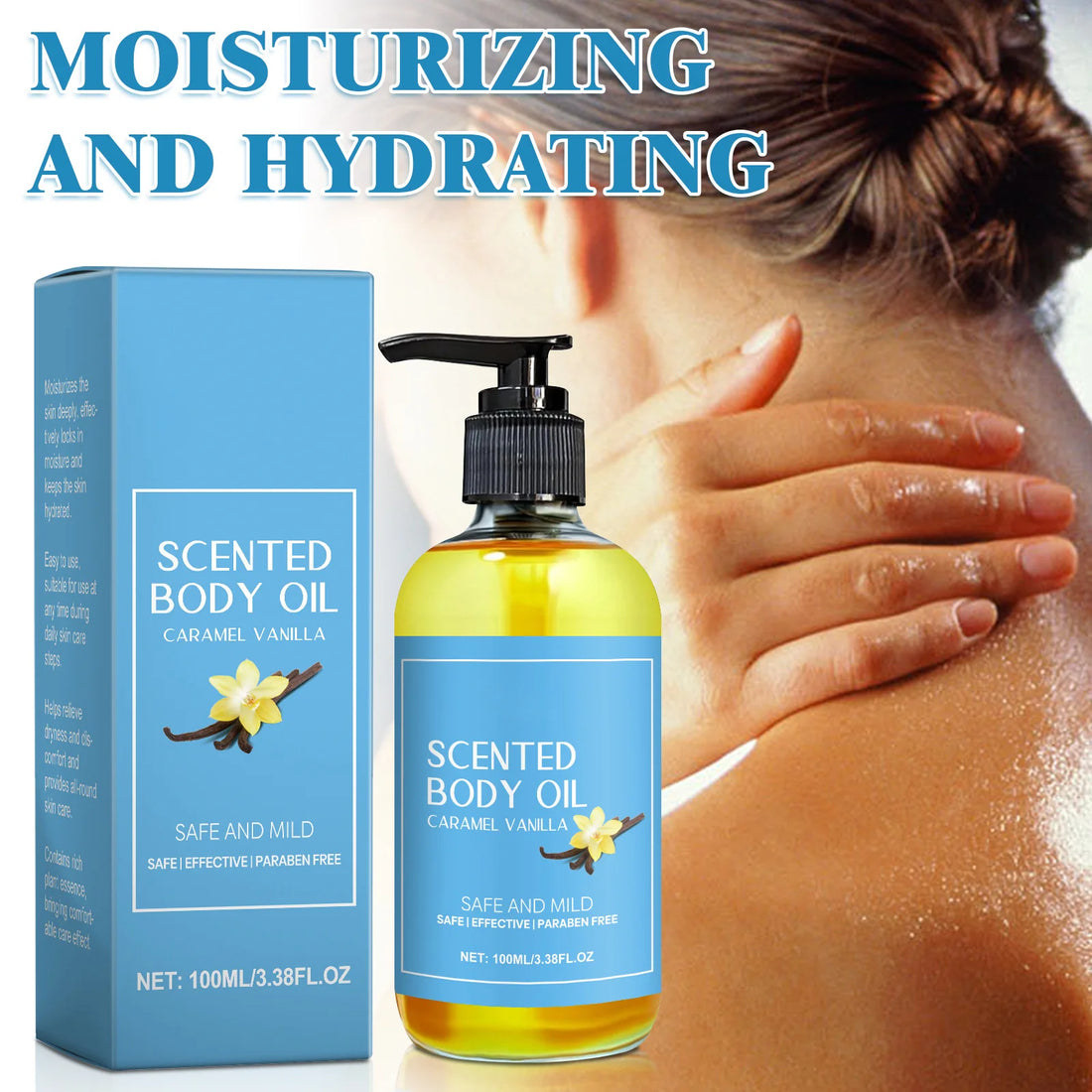 1-5pcs Stress Relief Body Oil with Vanilla - Deeply Moisturizes &amp; Soothes Muscles, Herbal Formula for Relaxing Bath &amp; Massage.