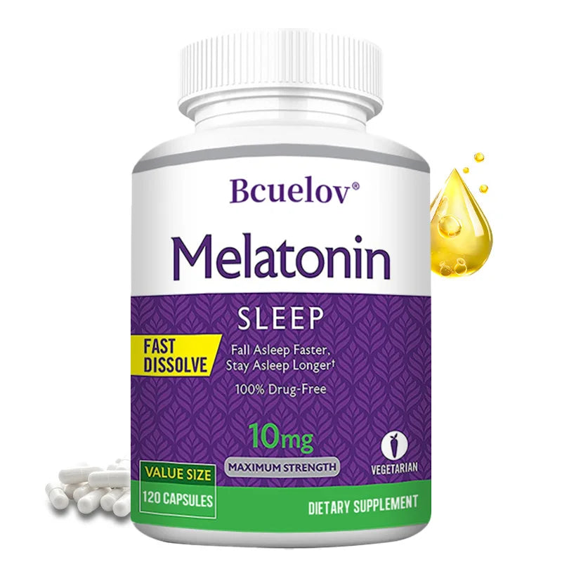 Melatonin 10 Mg Instant 120 Capsules - Natural Flavor, Fall Asleep Faster, Sleep Longer, Natural Sleep Aid