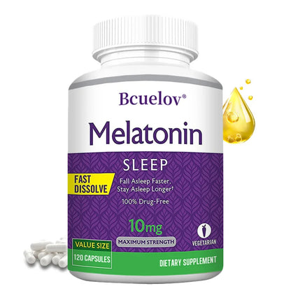 Melatonin 10 Mg Instant 120 Capsules - Natural Flavor, Fall Asleep Faster, Sleep Longer, Natural Sleep Aid