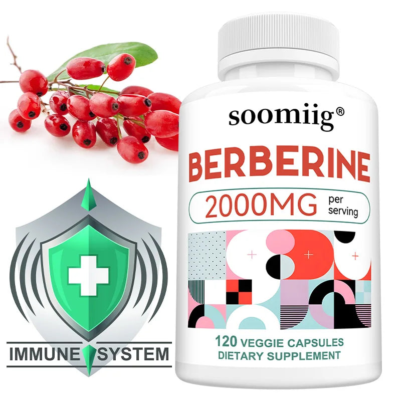 Berberine Extract Supplement - Immune System Support, Healthy Gastrointestinal Tract, Heart Health - 120 Capsules