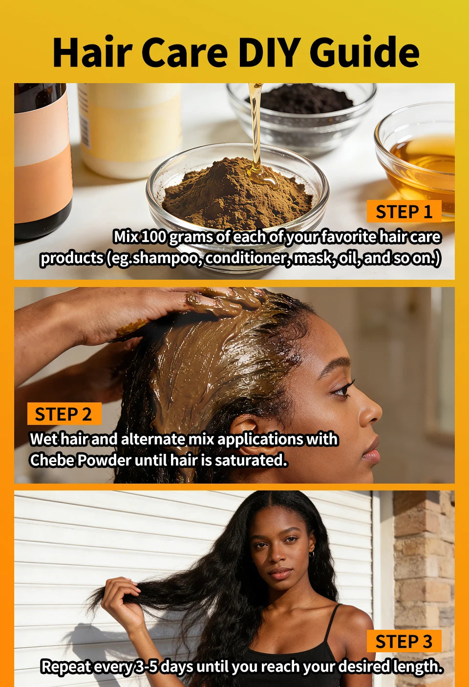 Africa Chad Chebe Powder Nourishing Scalp Anti Hair Loss Hair Powder Strengthens &amp; Thickens Hair Care Product For All Hair Types