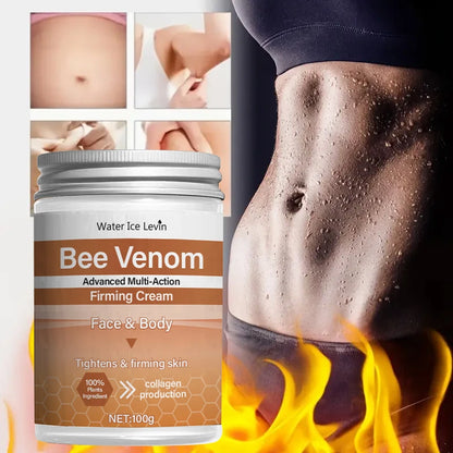 Bee Venom Firming Abdominal Cream - Plant-Based, Moisturizing and Hydrating, Contains Hyaluronic Acid, Suitable for All Skin Types, Gentle on Sensitive Skin, Turmeric Skincare
