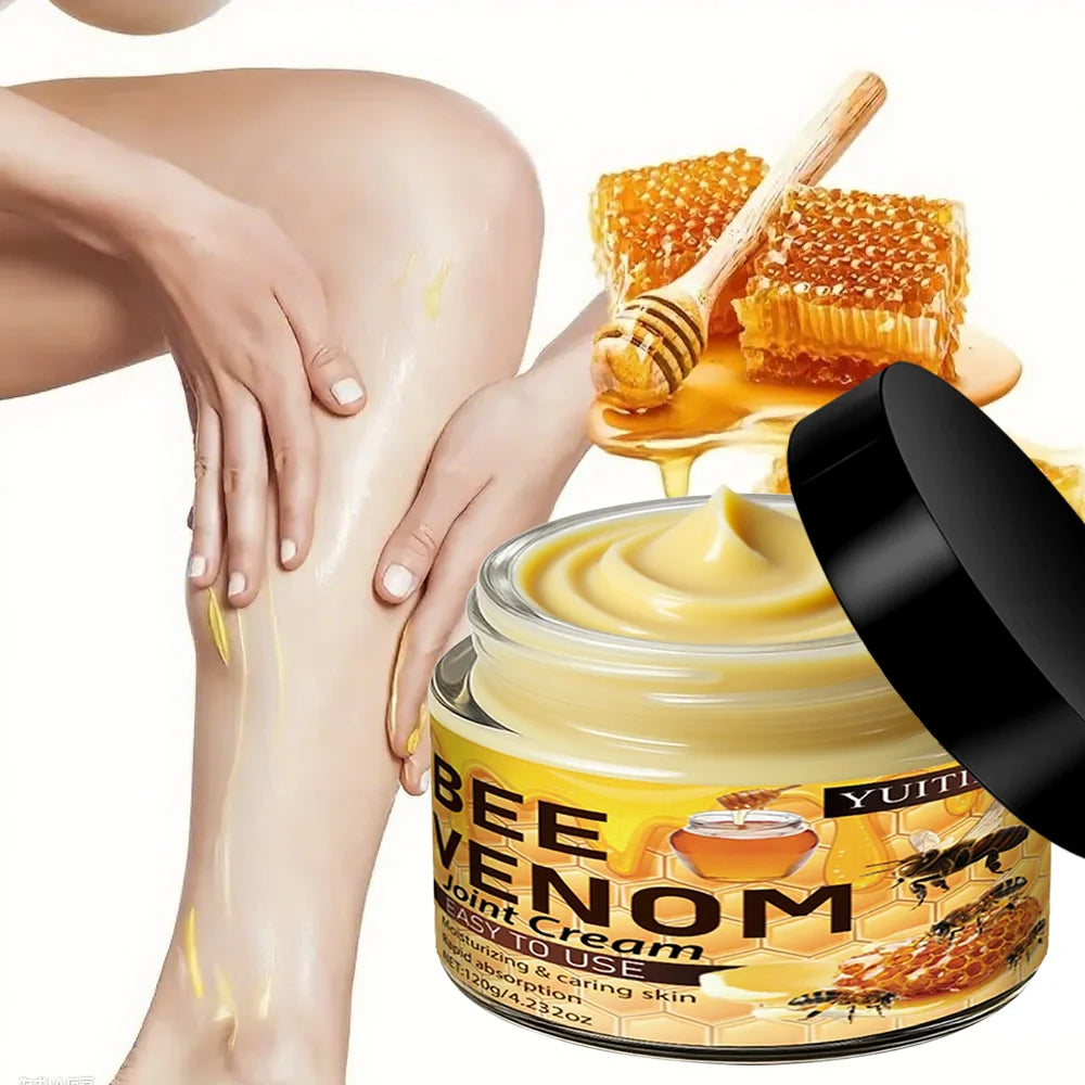 Bee Venom Joint Cream 120g Fast Absorption Non-Sticky Moisturizer for Elbows Shoulders Knees &amp; Back Skin &amp; Joints Care