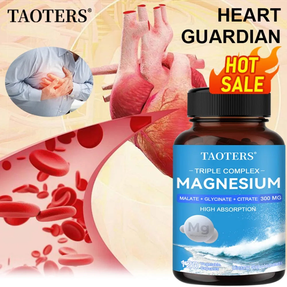Triple Magnesium Complex Supplement - Contains Magnesium Glycine, Malate, and Citrate To Relax Muscles and Improve Sleep
