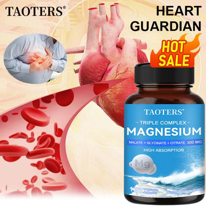 Triple Magnesium Complex Supplement - Contains Magnesium Glycine, Malate, and Citrate To Relax Muscles and Improve Sleep