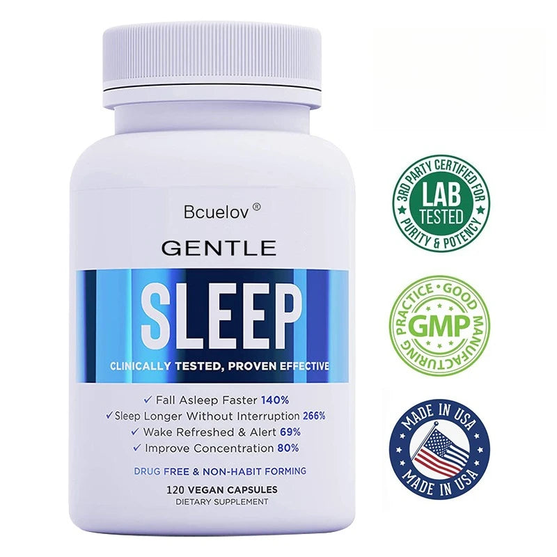 Adult Sleep Supplement Melatonin 5mg, with Magnesium Glycinate, Valerest &amp; Ashwagandha, Helps Relax and Promote Natural Sleep