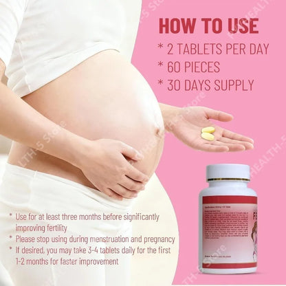Fertility Tablets for Women, Female Prenatal Vitamin Supplements, Support Ovulation &amp; Conception, 60 Count Daily Routine