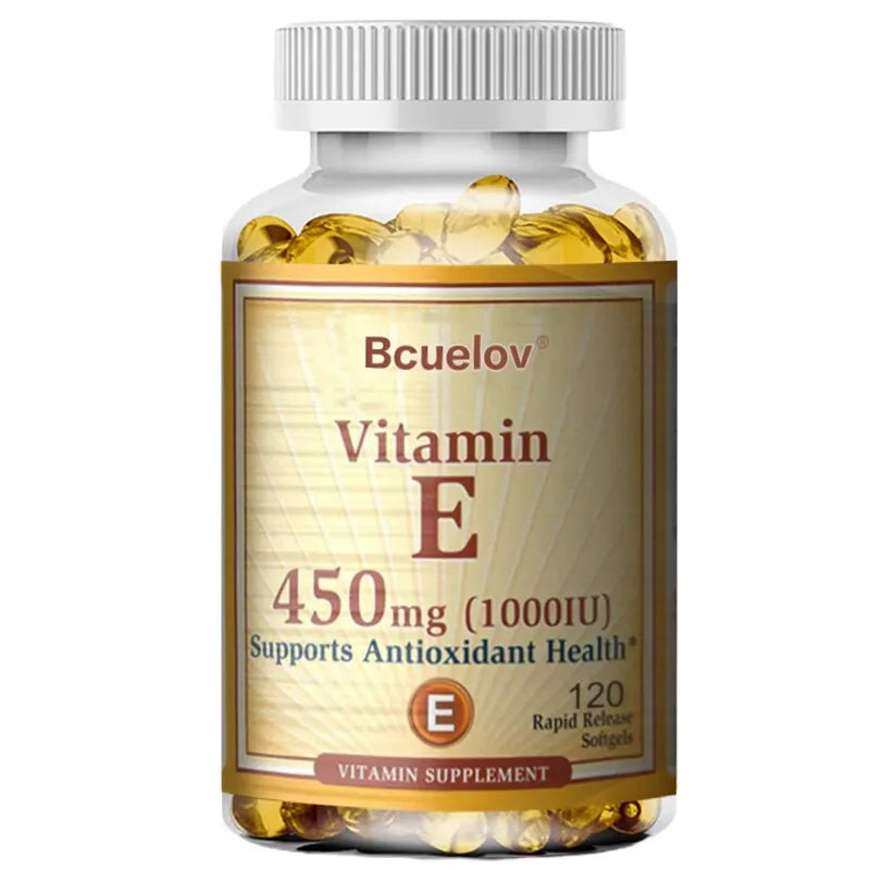 Vitamin E Supplement Capsules- 1000 IU - Promote Skin, Immunity and Heart Health, Help Blood Circulation, Gluten-free