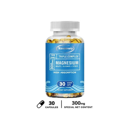 Triple Magnesium Complex Supplement - Contains Magnesium Glycine, Malic Acid, and Citrate To Relax Muscles and Improve SleepSupp