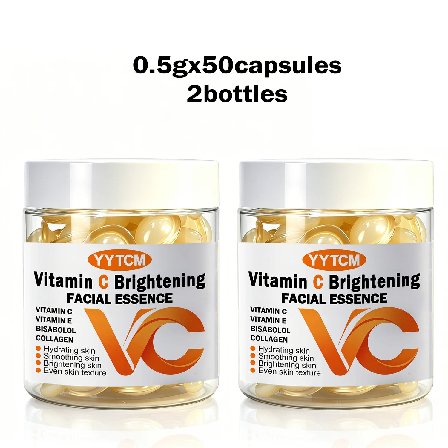 Vitamin C Facial Serum, Moisturizing and Brightening, Firming the Skin, Contains Vitamin E, Retinol, Hyaluronic Acid Facial Skin Care Serum, 18 Capsules/30 Capsules/40 Capsules/50 Capsules/60 Capsules/80 Capsules/100 Capsules