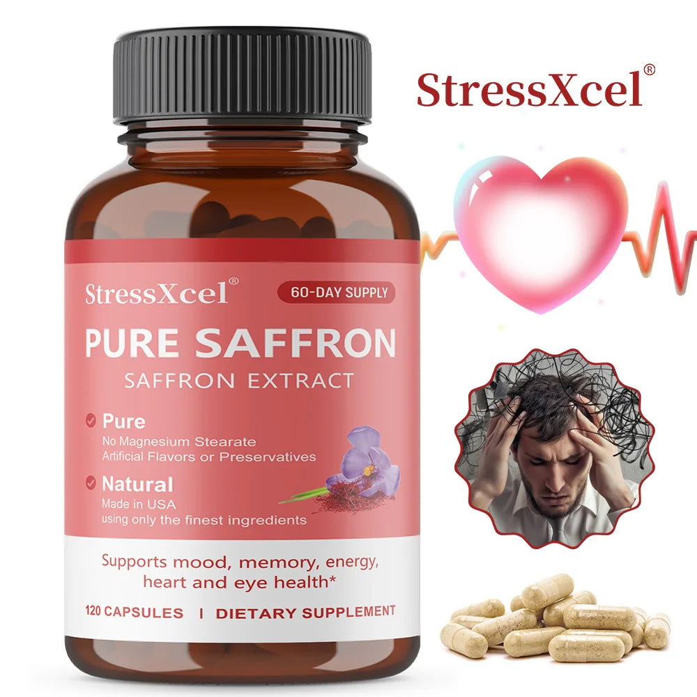 Saffron Supplement, Protects Eye Health, Improves Dull Skin Tone, Promotes Blood Circulation, and Boosts Metabolism