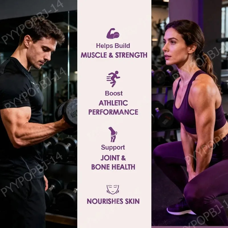 Protein Gummies with Whey Creatine Collagen 12g Protein Muscle Support Energy Nutrition Sugar Free Fitness Supplement 60 Gummies