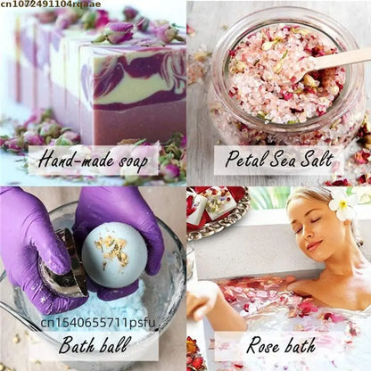 Premium Pure Natural Plant Powder : Butterfly Pea Rose Roselle Powder Pine Pollen Ginkgo Leaf Powder 500g