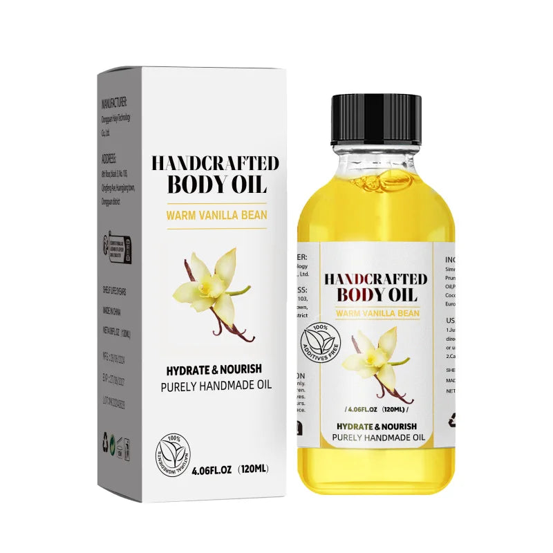 1-5pcs Stress Relief Body Oil with Vanilla - Deeply Moisturizes &amp; Soothes Muscles, Herbal Formula for Relaxing Bath &amp; Massage.