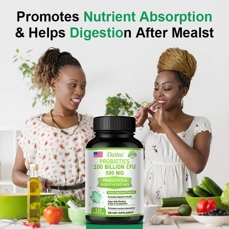 Probiotics 100 Billion CFU with Prebiotics &amp; Digestive Enzymes, Gut Health, Digestion, Bloating Relief &amp; Immune Support