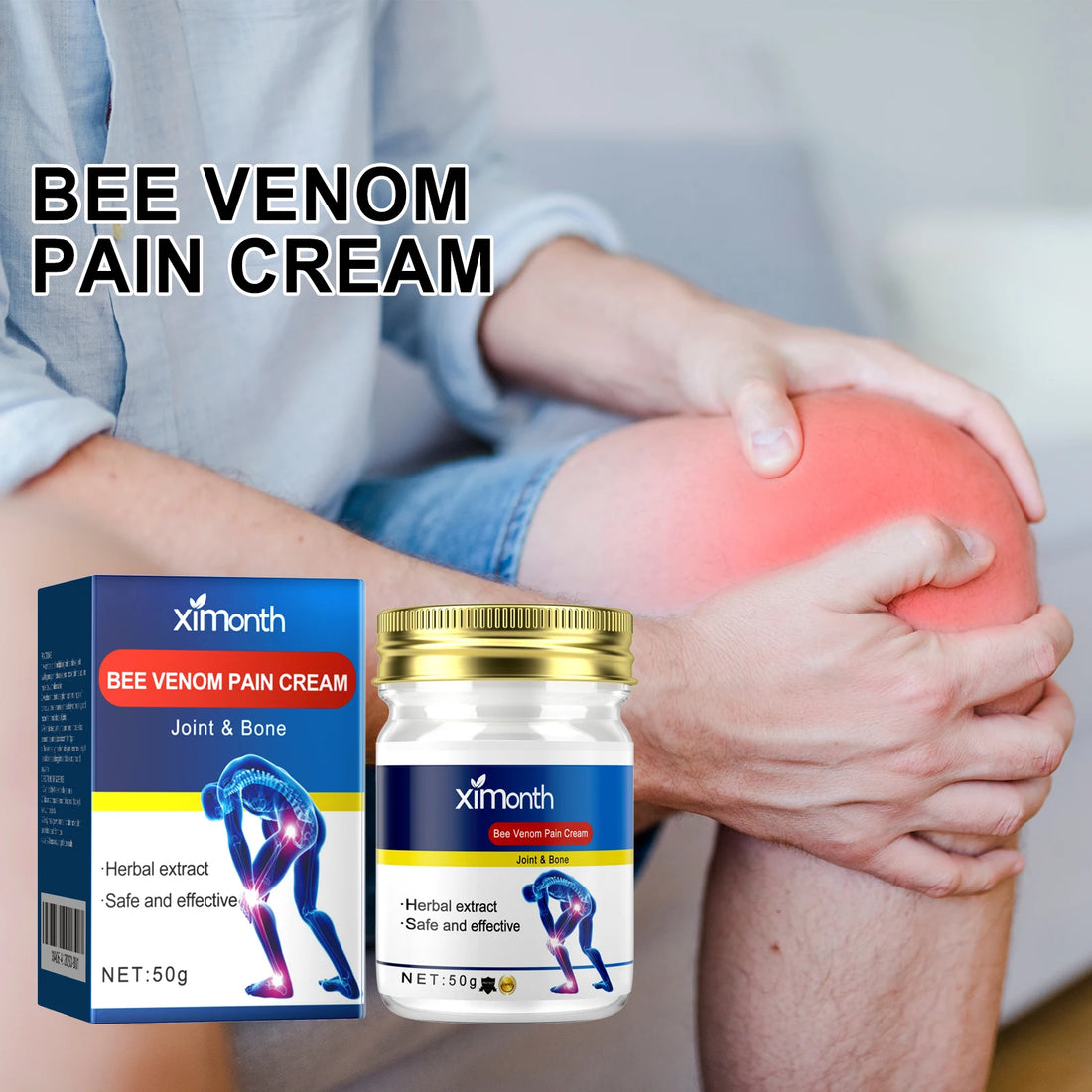 Bee Venom Joint Care Cream Relieves Lower Back, Knee, Tendon, and Bone Pain, Muscle Soreness, Joint Care Cream