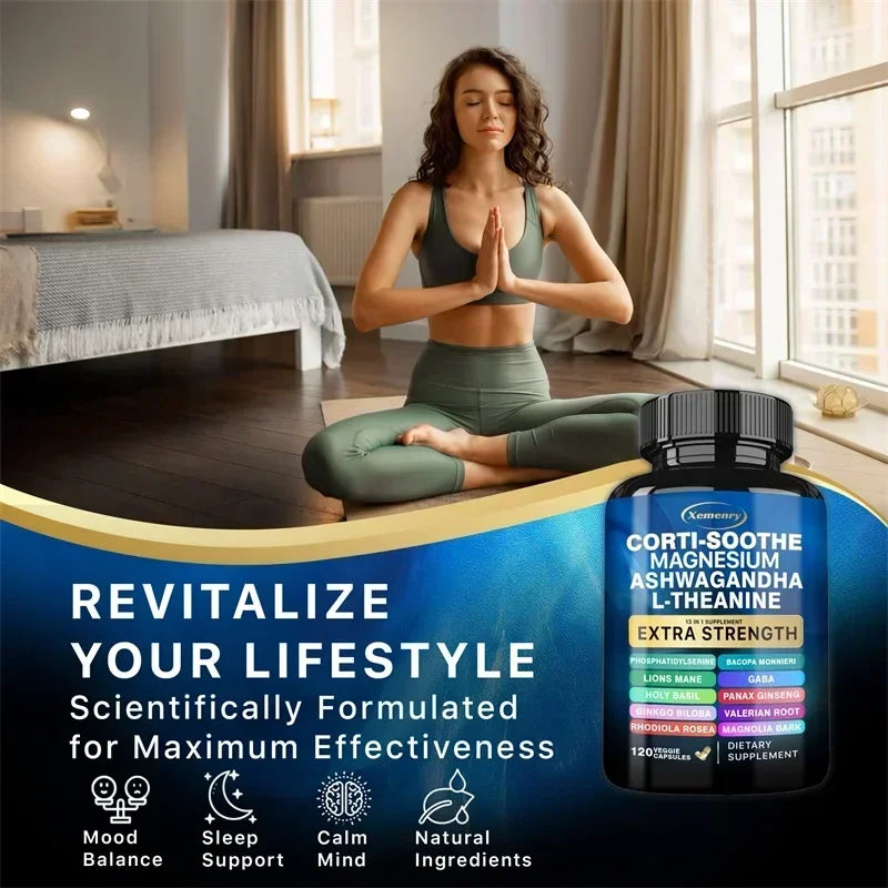 Corti-Soothe Supplement - Relax Muscles, Relieve Stress, Overall Health, Replenish Energy and Vitality, Maintain Concentration