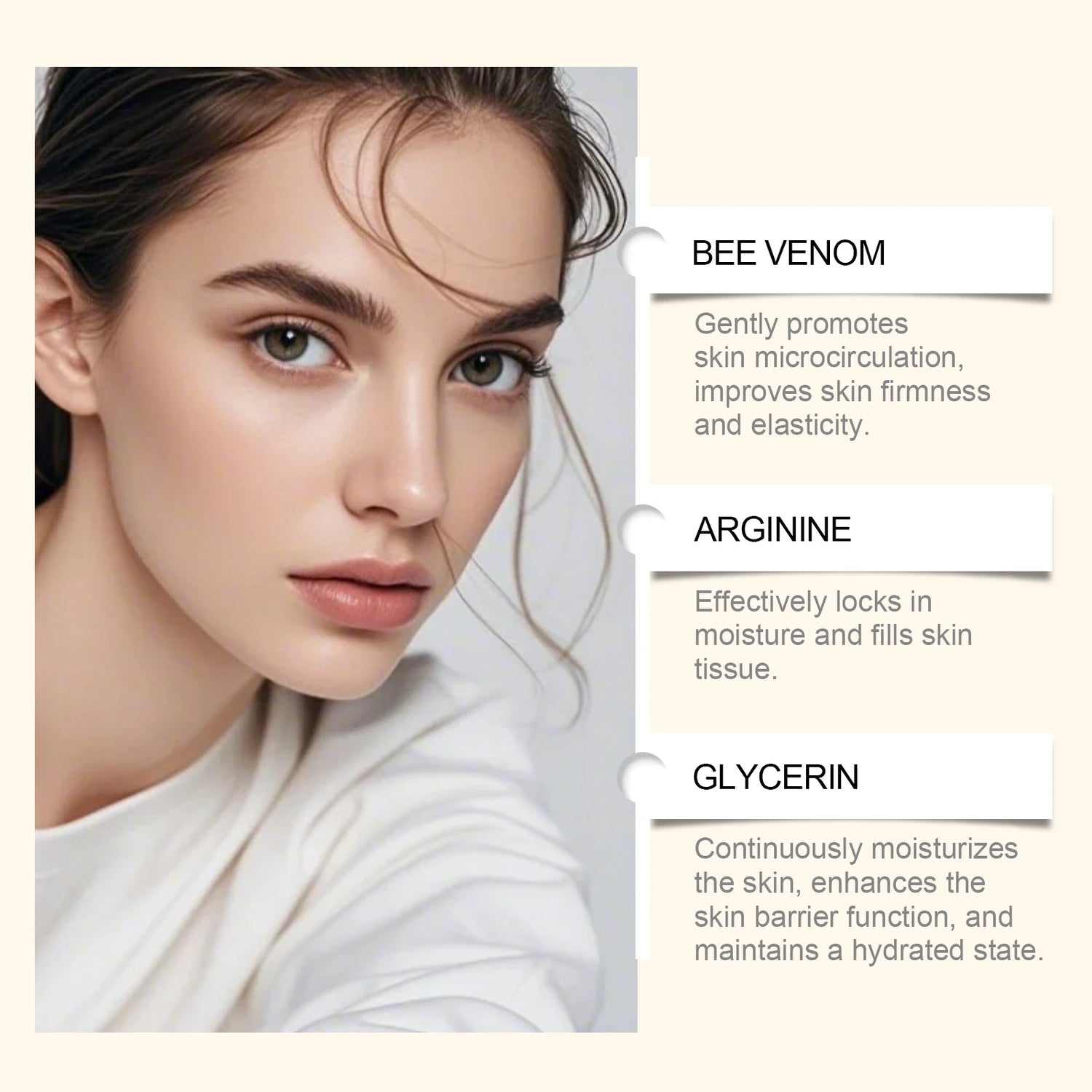 Bee Venom Cream Relieves Redness Repair Damage Skin Strengthens Skin Barrier Deep Moisturizing Skin Care Nourishing Body Cream