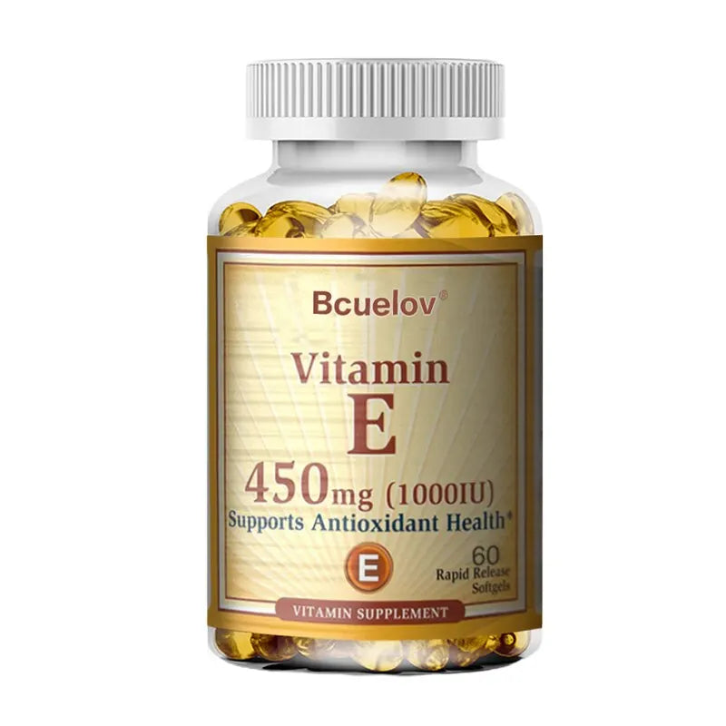 Vitamin E Supplement Capsules- 1000 IU - Promote Skin, Immunity and Heart Health, Help Blood Circulation, Gluten-free