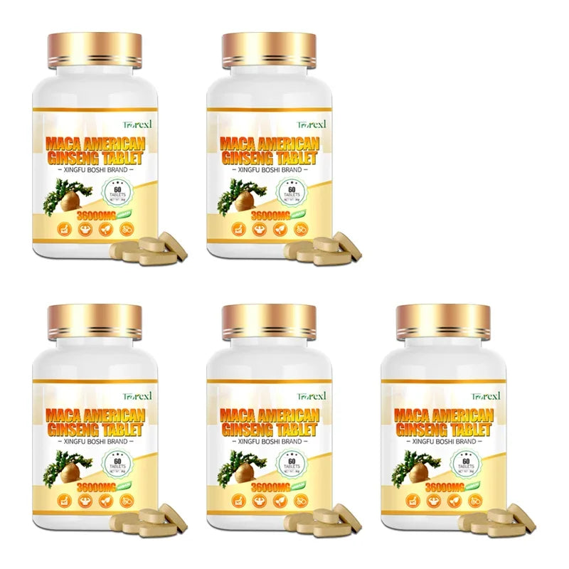 Organic Maca Root Powder with Ginseng Extract Supplement for Men and Women Health- Vegan,Potency enhancement Pills