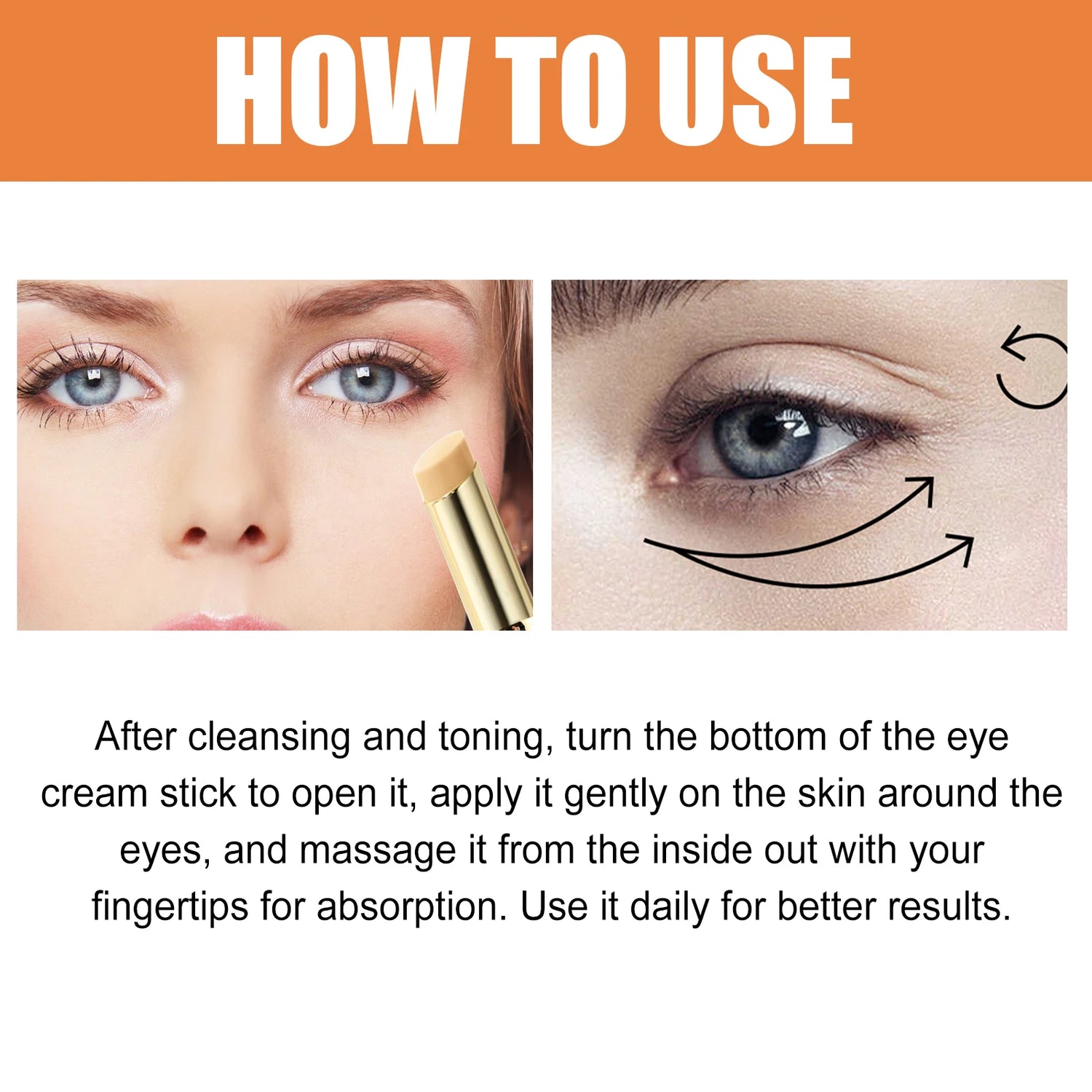Vitamin C Eye Balm Moisturizing Eye Bag Removal Dark Circles Reduce Fine Lines Anti Puffiness Brightening Eye Cream Stick