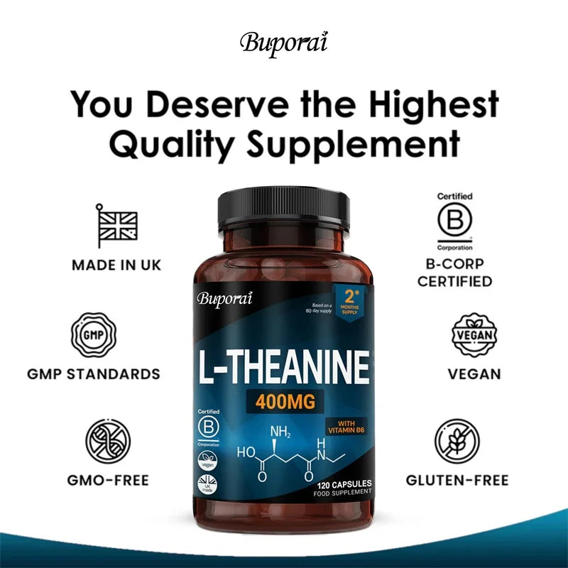 L-Theanine 400MG - Improve Mood and Reduce Anxiety, Enhancing Concentration and Cognitive Function