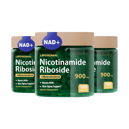 NAD+ Supplement - Anti-Aging, Energy - Liposomal Nicotinamide Riboside Capsules 900mg with Resveratrol &amp; Quercetin Capsules