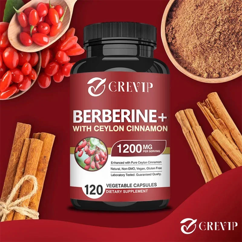 Berberine with Ceylon Cinnamon Supplement - Immune System, Cardiovascular &amp; Gastrointestinal Function