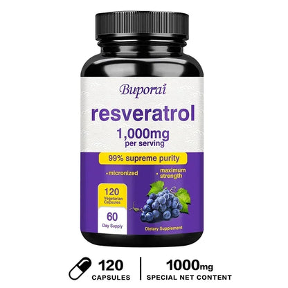 Resveratrol Supplement - 99% Trans-resveratrol, Healthy Aging, Brain &amp; Heart Support, AntioxidantSupplementsSupplements