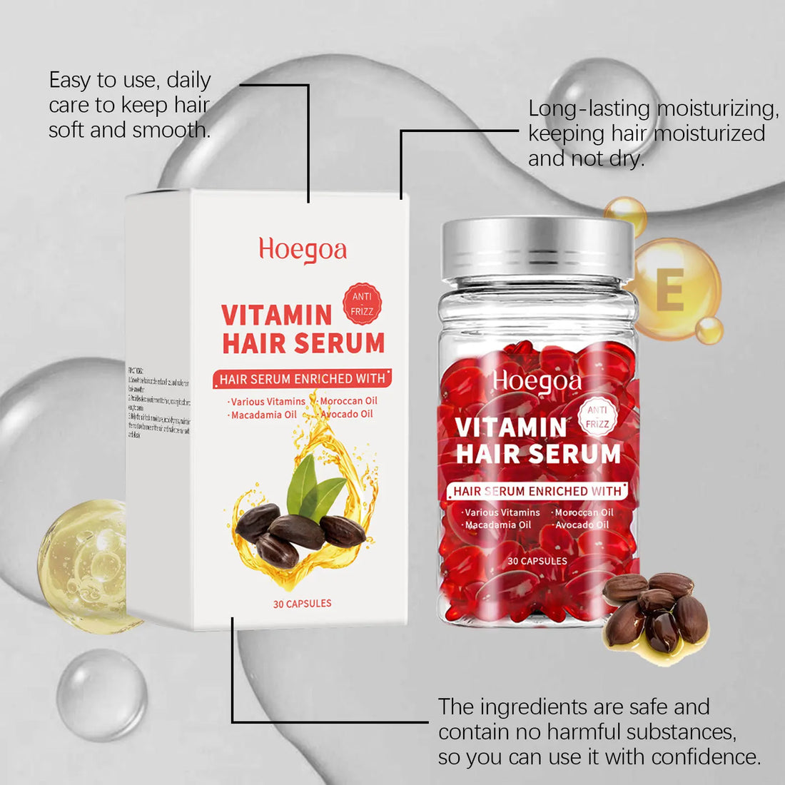 Vitamin Hair Care Serum Capsules Increase Regrowth Oil-Control Prevent Loss More Thicker Scalp Massage Hair Growth Essential Oil