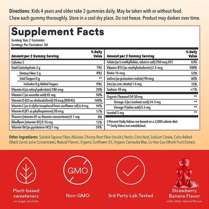 Kids Multivitamins Gummies - Boosts Immunity, Promotes Healthy Brain and Body Development, Provides Energy