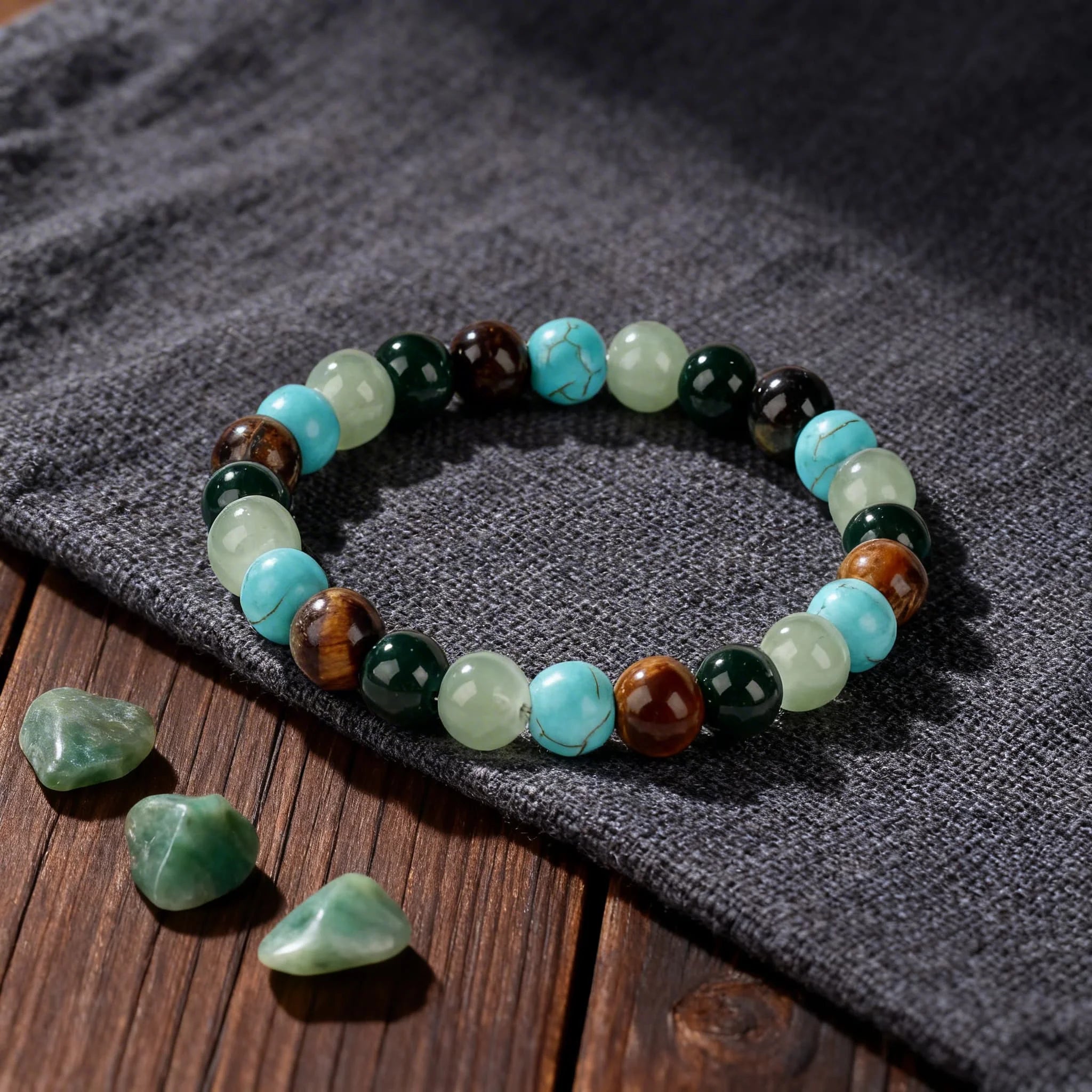 Spring Boho Summer Accessories Blue Turquoise Nature Stone Bracelets for Gifts Energy Charm Peri &amp; Menopause Bracelet 2.2