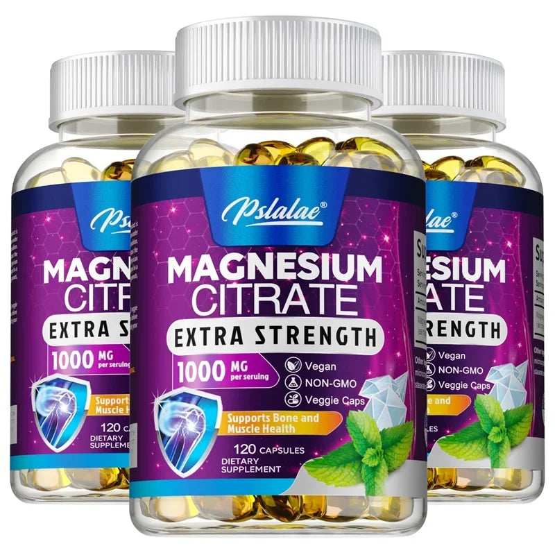Magnesium Citrate 1000 Mg - Supplement for Stress, Relaxation, Bone, Sleep, Heart Health, Nerve, Muscle &amp; Metabolism