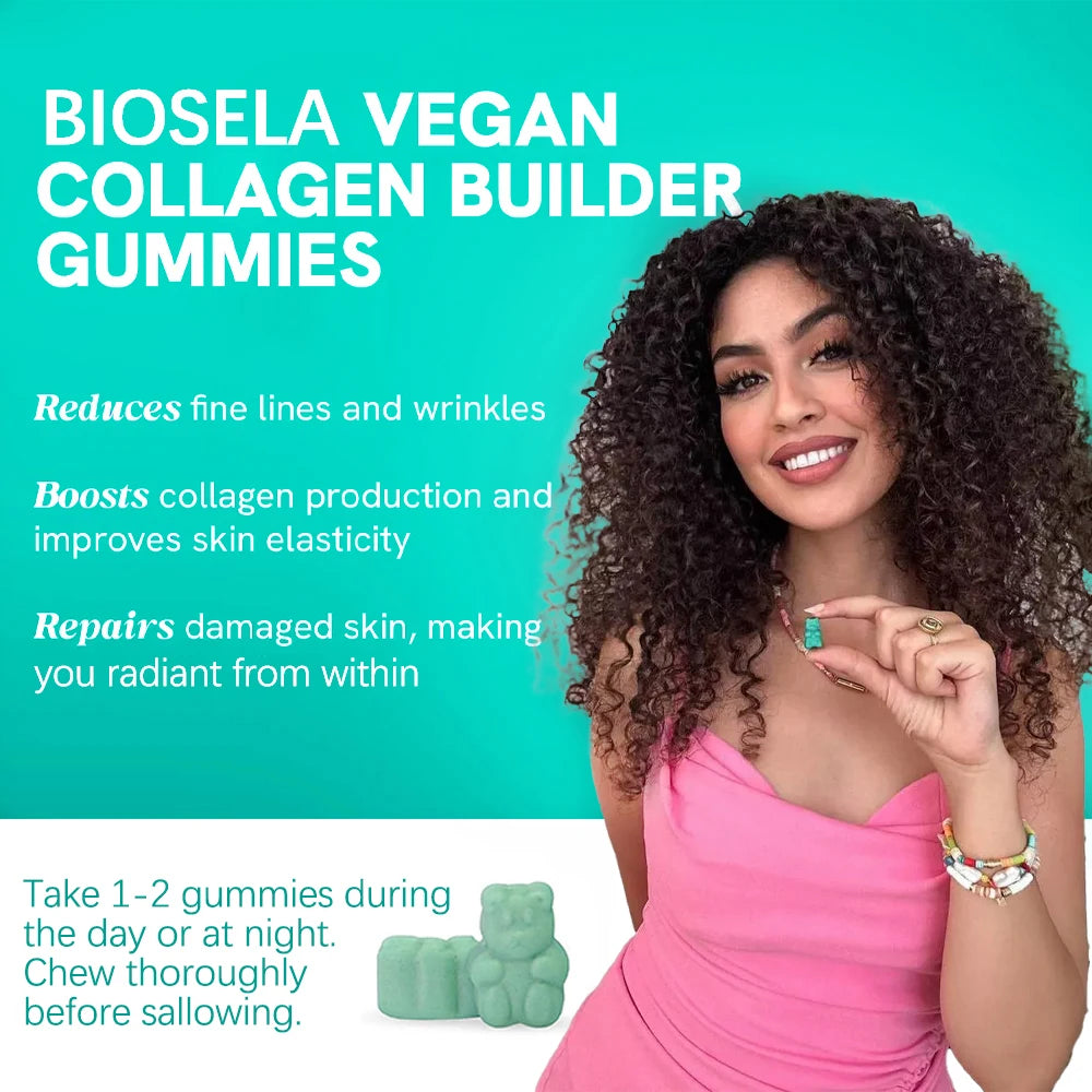 Premium Vegan Hair Vitamins Supplement - Hair, Skins &amp; Nails Collagen &amp; Biotin Gummies, Hair Growth Fast Gummy for Men &amp; Women
