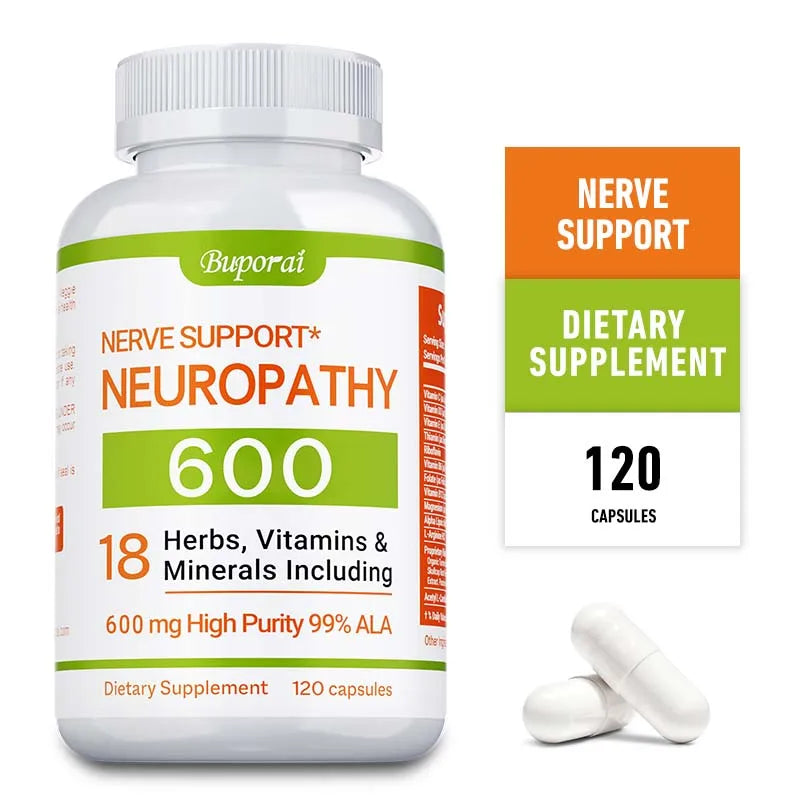 Neuropathy Support Supplement 600mg - Helps Maintain The Normal Function of The Nervous System and Relieve Mental Stress