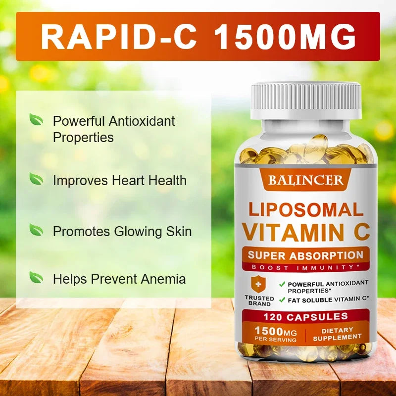 Vitamin C 1500mg with Zinc 20mg, 120 Capsules, Overall Health Vitamin Dietary Supplement, Non-GMO &amp; Gluten-Free Vegetarian